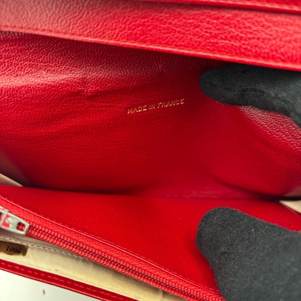 Chanel Red Grained Leather Wallet - Picture 7 of 12